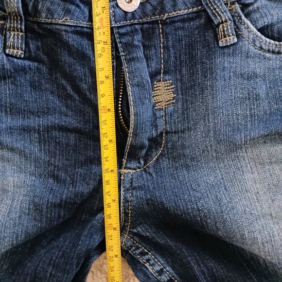 Blue Crush Skinny Blue Women's Jeans Sz 9 Embellished Pockets Boho Distressted - Picture 11 of 13